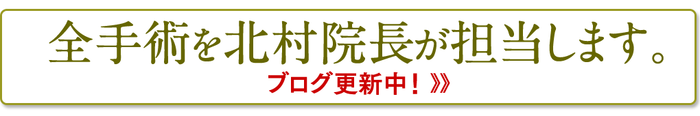 全手術を北村院長が担当します。ブログ更新中！